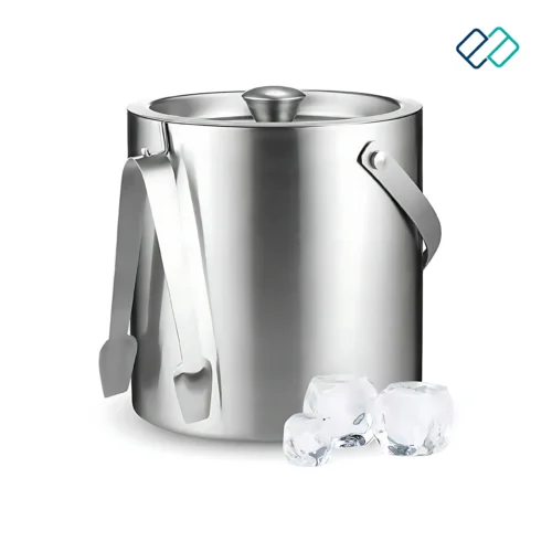 Stainless Steel Ice Bucket with lid and ice
