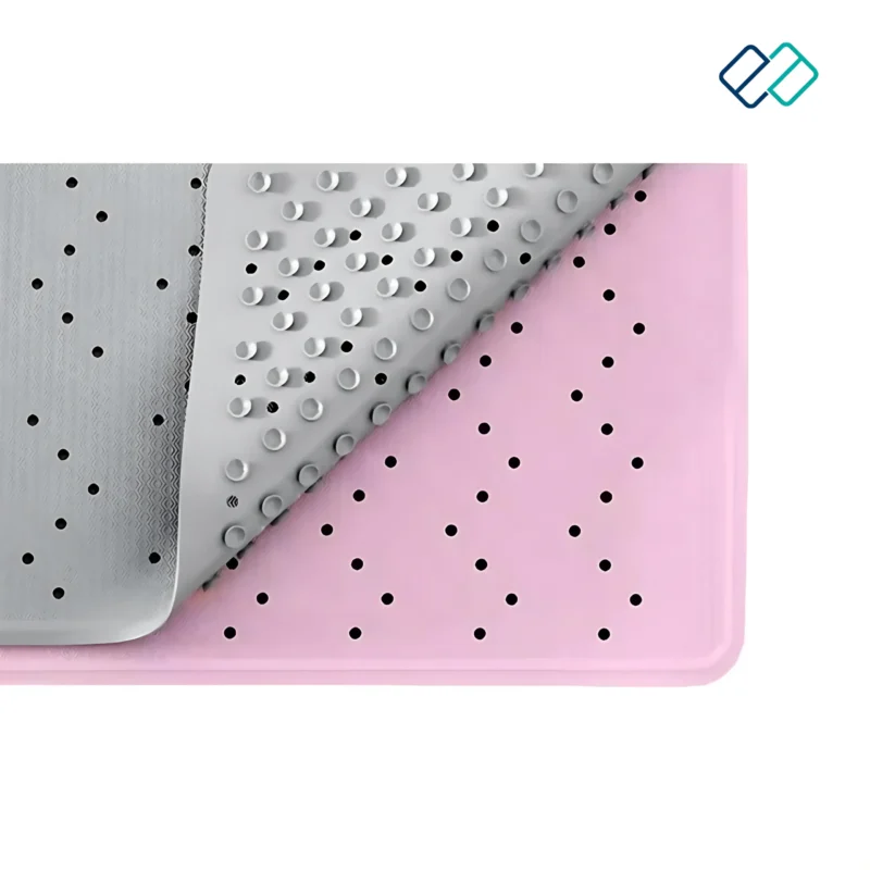 Anti Slip Shower Mat in pink and Grey