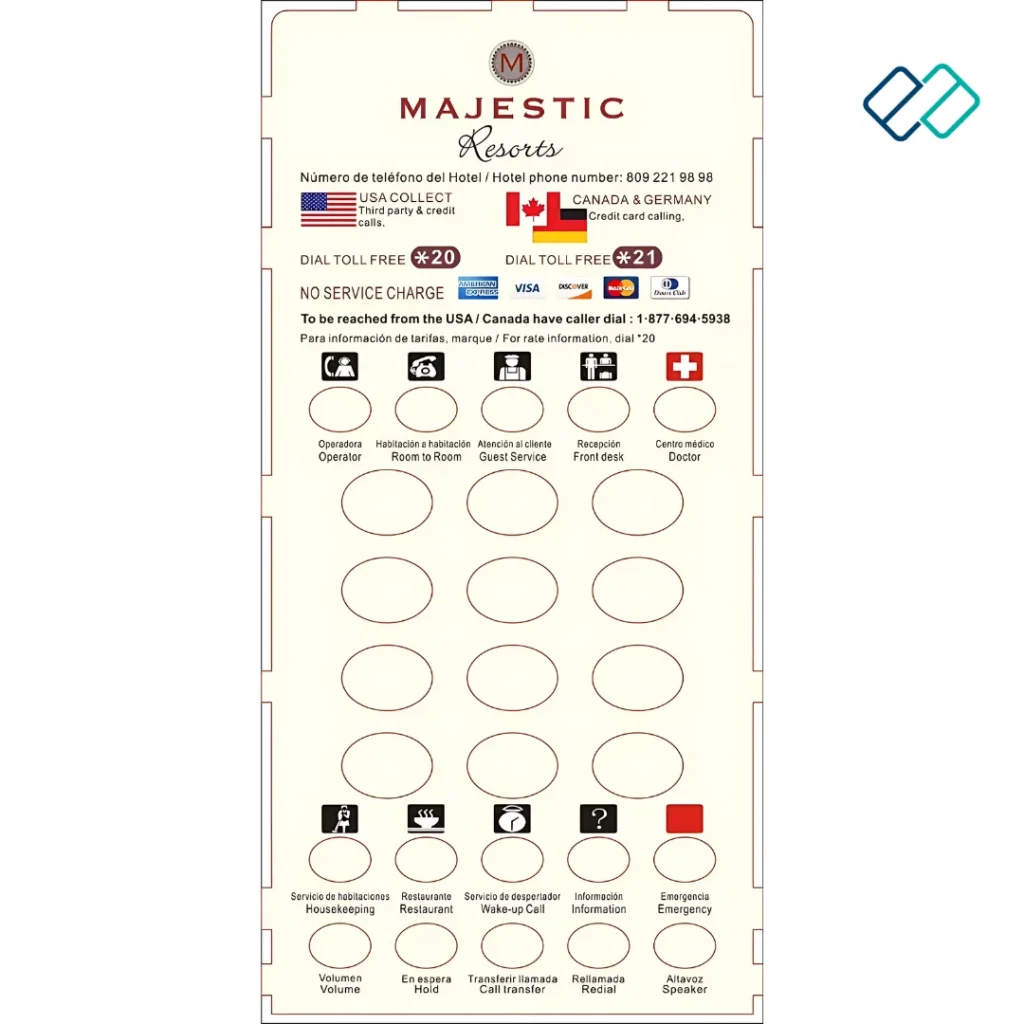 Customized Faceplates for Hotel Telephone hotel - eston amenities