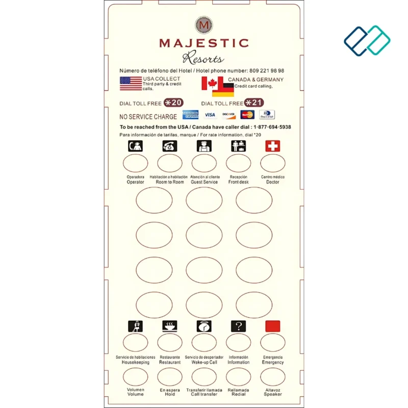 Customized Faceplates for Hotel Telephone hotel - eston amenities