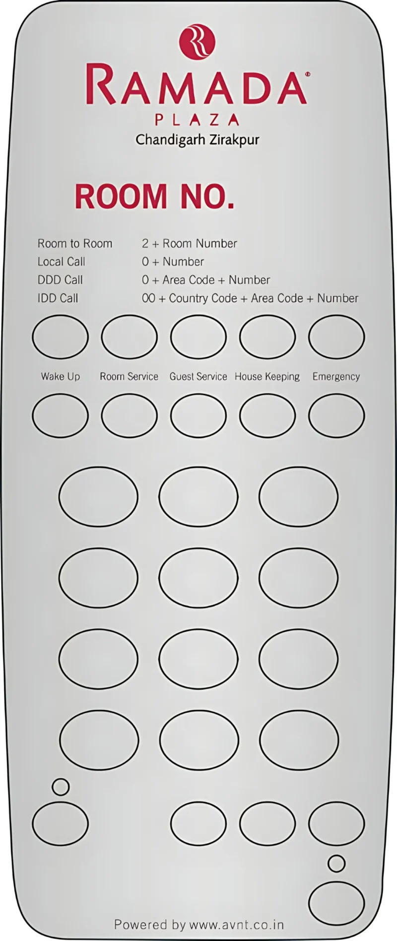 Customized Faceplates for Hotel Telephone ramada hotel - eston amenities