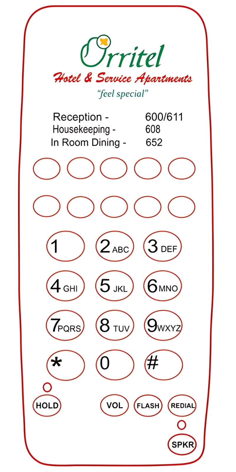 Customized Faceplates for Hotel Telephone orchid hotel - eston amenities