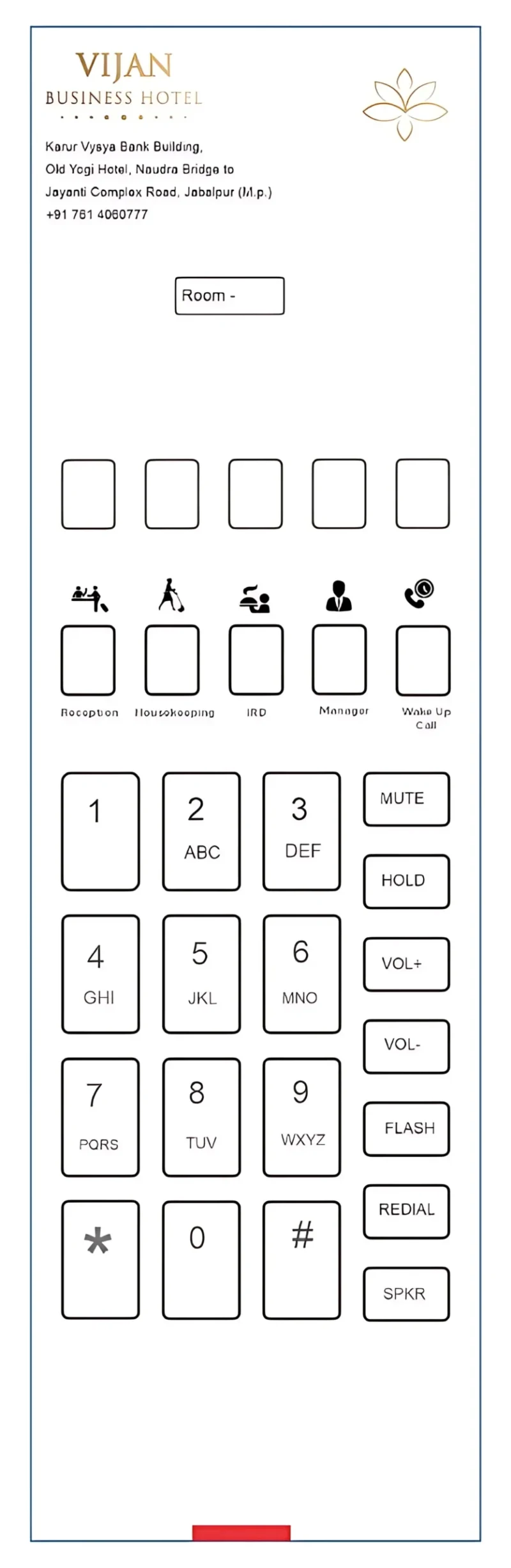 Customized Faceplates for Hotel Telephone hotel - eston amenities