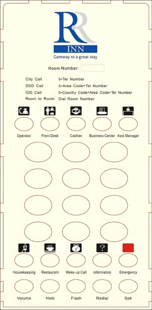 Customized Faceplates for Hotel Telephone hotel - eston amenities