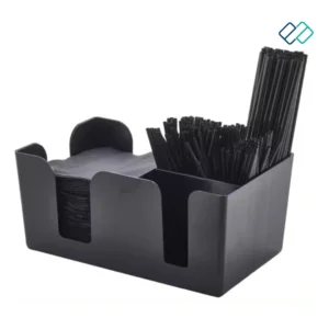 Bar Caddy | Napkin, Stirrer Holders Dispenser Black