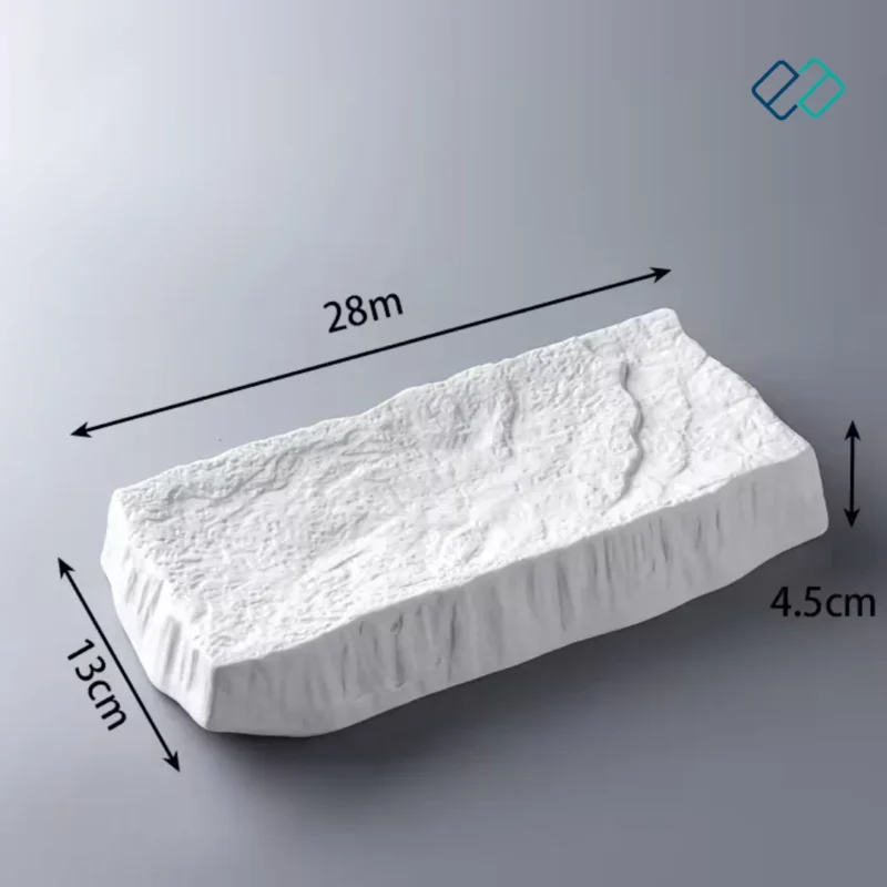 Luxury Matte Rectangle Flat Stone Pattern Plate | Restaurants & Hotels  dimensions