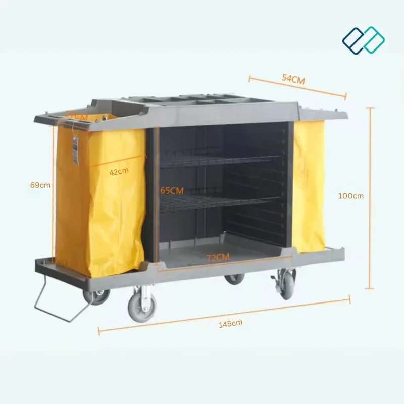 Multi-functional Trolley Cleaning Janitorial Cart Dimension