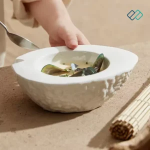 Egg-shaped Soup Bowl Porcelain top view image