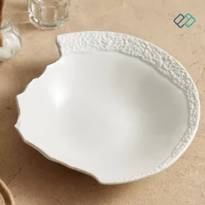 Unique Irregular White Dinner Plates / Salad Bowl
