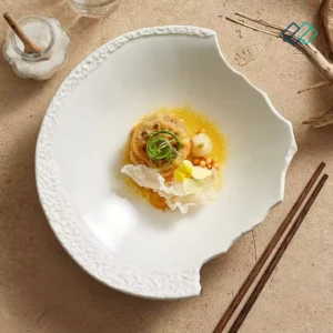 Unique Irregular White Dinner Plates / Salad Bowl top view