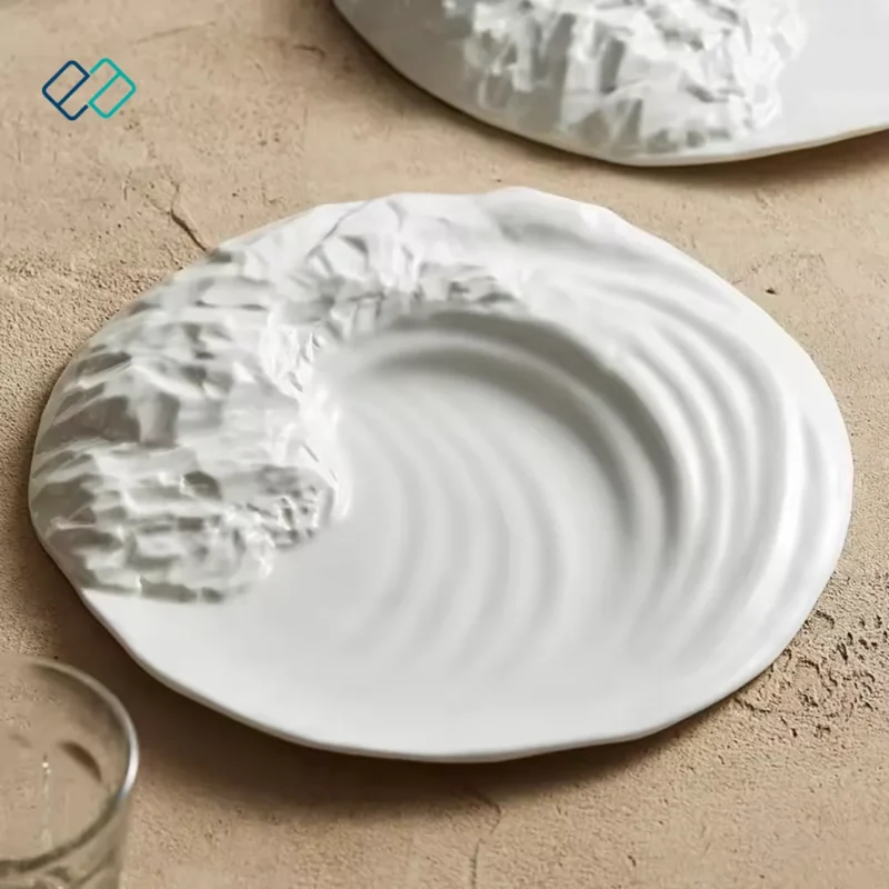 Irregular Rock Pattern Sea Wave Stone Plate plain image