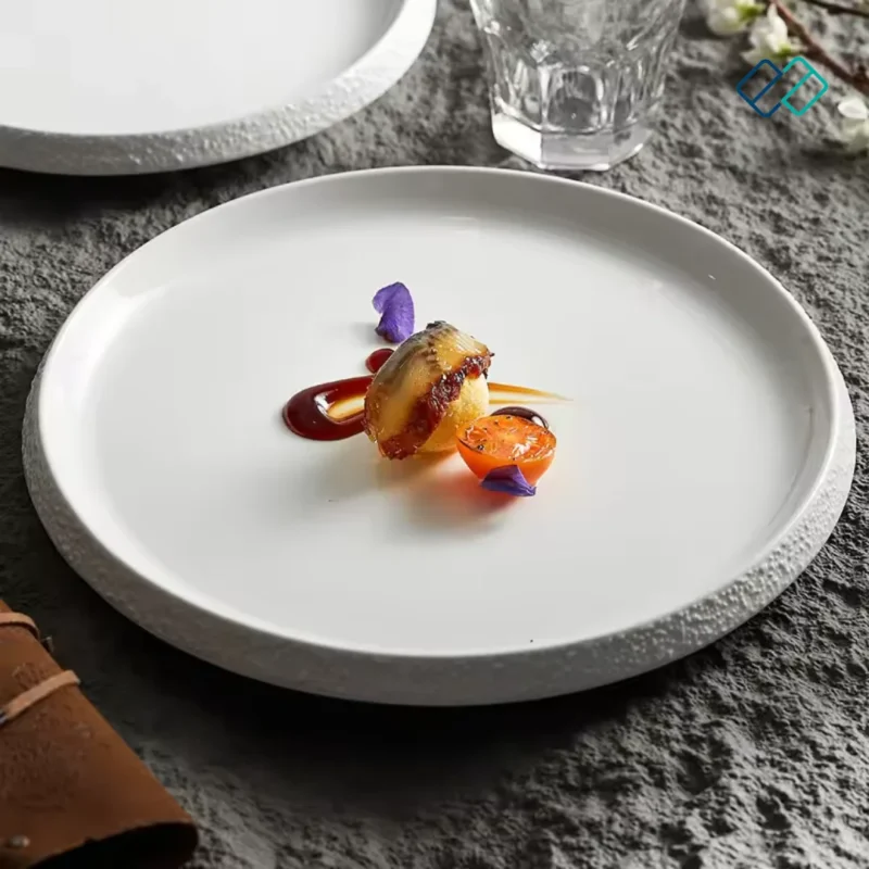 Rock Rim White Dinner Plate /Serving Plates 
