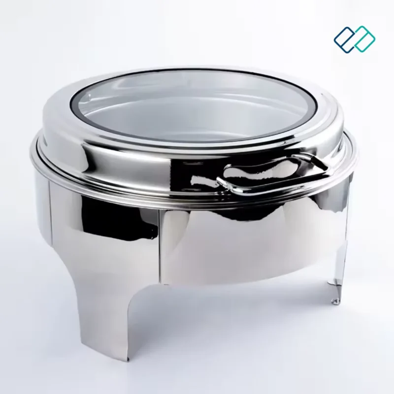 Chafing Dish Food Warmer Server Round silver